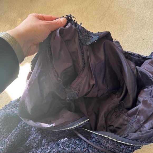 Vintage 60s Navy Ribbon Shift Hourglass Homemade Dress - Picture 11 of 14